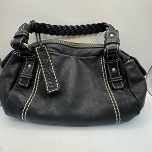 Vintage Fossil Black Braided Handle Women's Bag